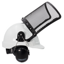 Safety Cap-Style Helmet Kit with Iron Mesh Face Shield and Earmuffs