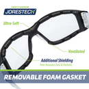 Safety Glasses for High Impact Protection with Foam Gasket