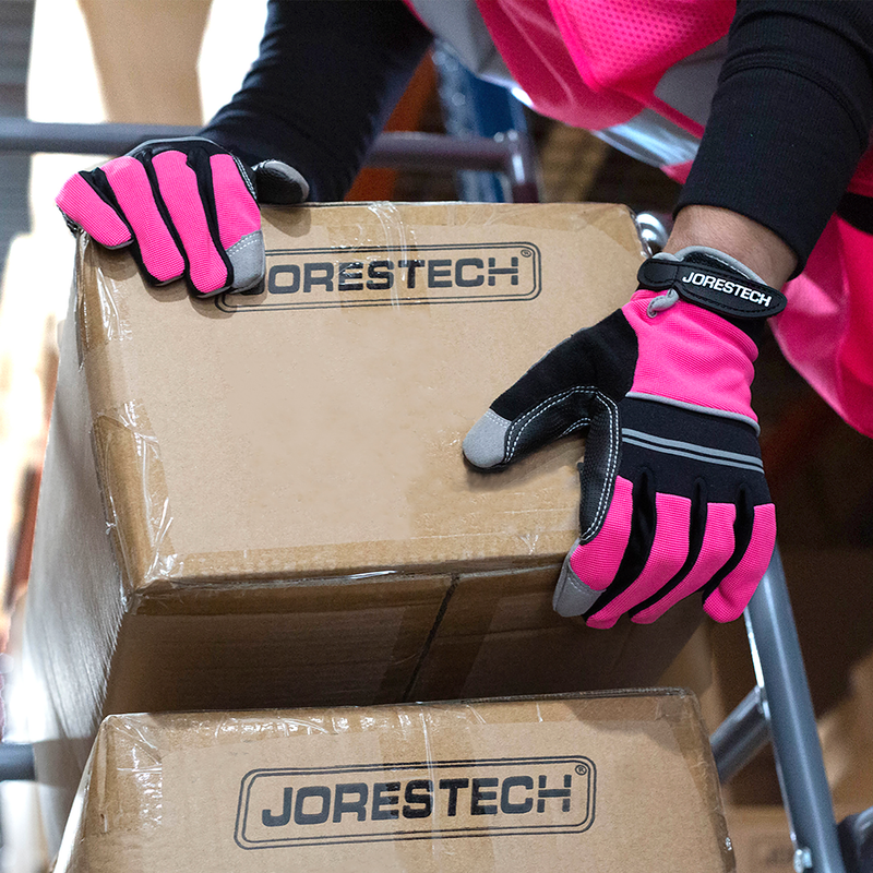 Safety Work Gloves with Anti-Slip Silicone Dotted Palms - PinkFit Collection