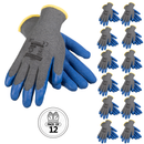 Safety Work Gloves with Crinkle Latex Dipped Palms – Pack of 12