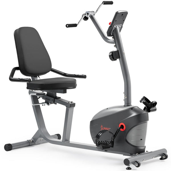 Bicicleta reclinada magnética inteligente Sunny Health &amp; Fitness con pedal de mano - SF-RB423034