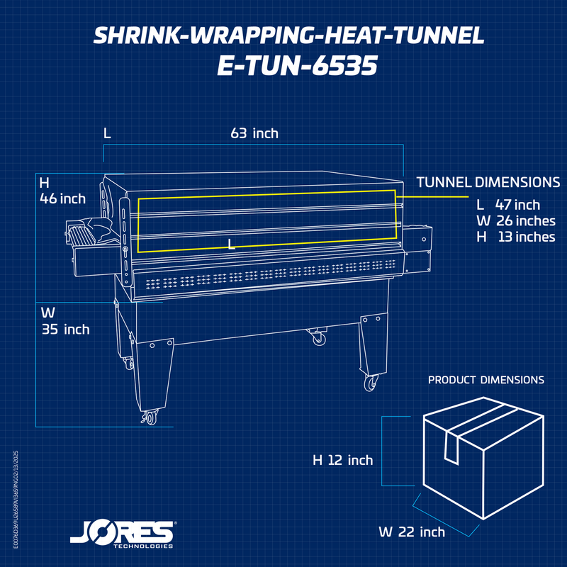 Shrink Wrapping Heat Tunnel- 12” x 25.5” TUN 6535-H
