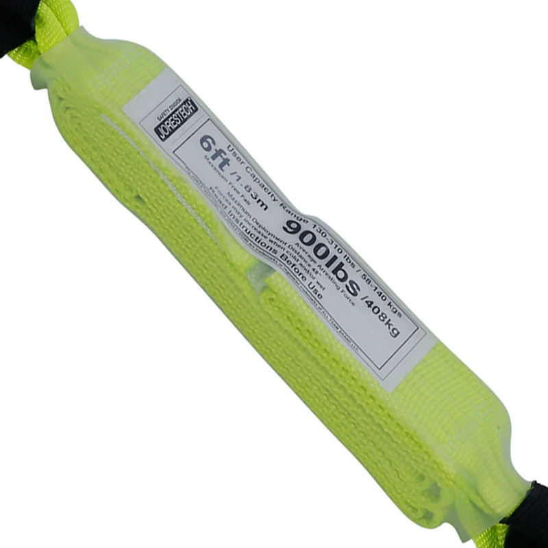 Single Leg External Shock-Absorbing Lanyard with Snap Hooks