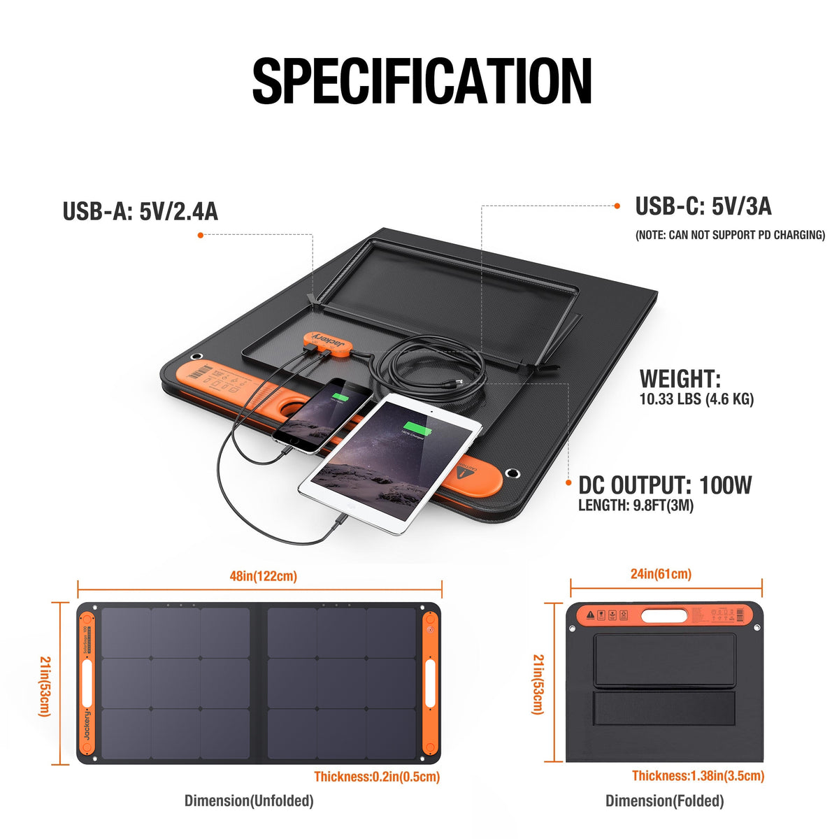 Jackery SolarSaga 100W Solar Panel | Free Shipping on Wellbots