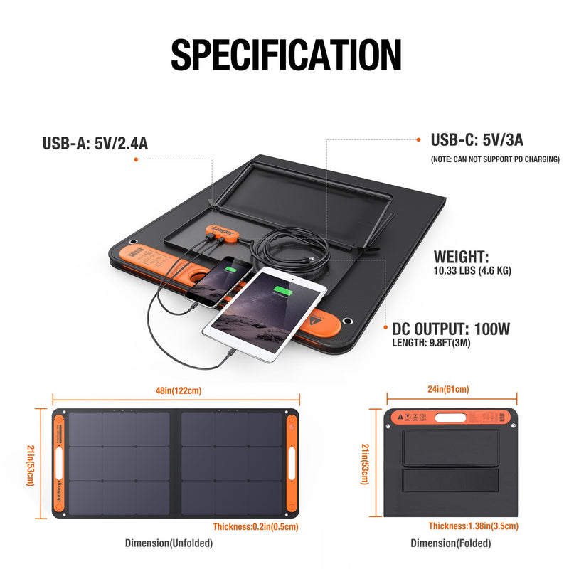 Panel solar Jackery SolarSaga de 100 W 