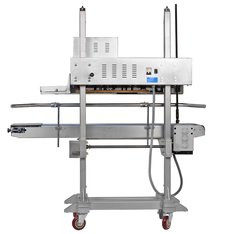 220V Stainless Steel Digital Vertical Continuous Band Sealer 1010 with Coder
