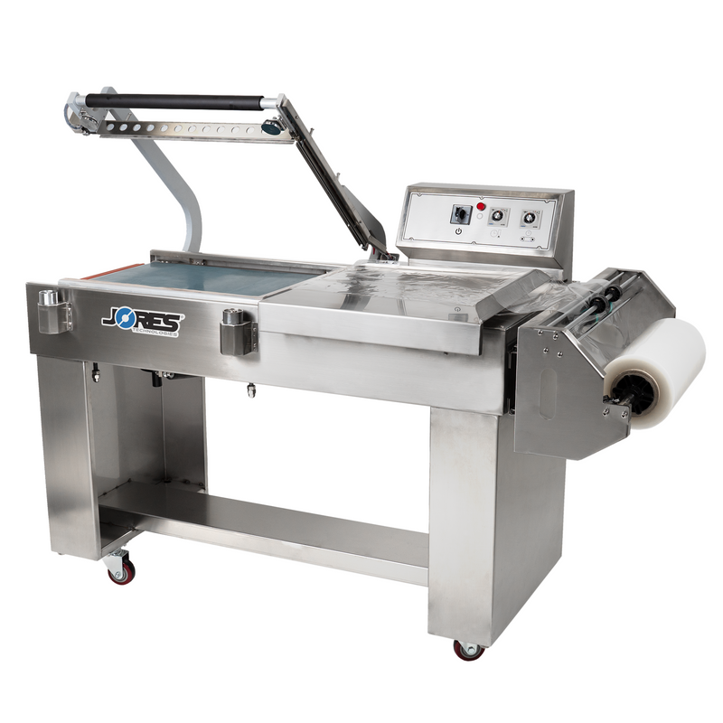 Stainless Steel L Bar Film Sealer with Conveyor – 19” x 17”