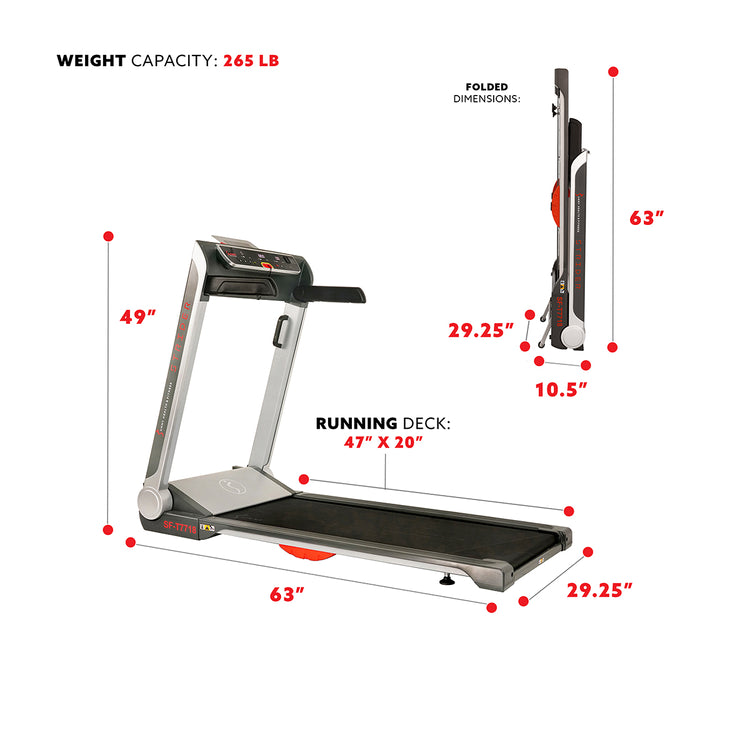 Cinta de correr Sunny Health &amp; Fitness Strider con plataforma LoPro de 20" de ancho SF-T7718