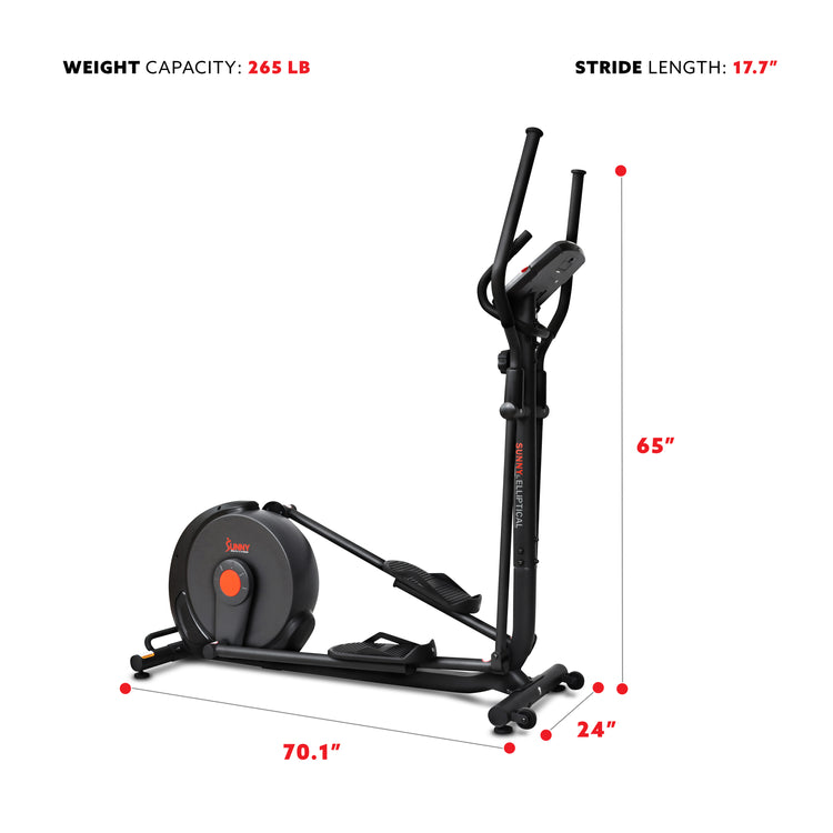 Sunny Health & Fitness Power Stride Smart Elliptical Cross Trainer Machine – SF-E321005