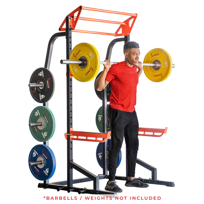 Sunny Health & Fitness Power Zone Half Rack Heavy Duty Performance
