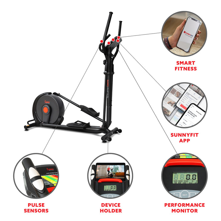 Máquina elíptica inteligente Sunny Health &amp; Fitness Power Stride – SF-E321005