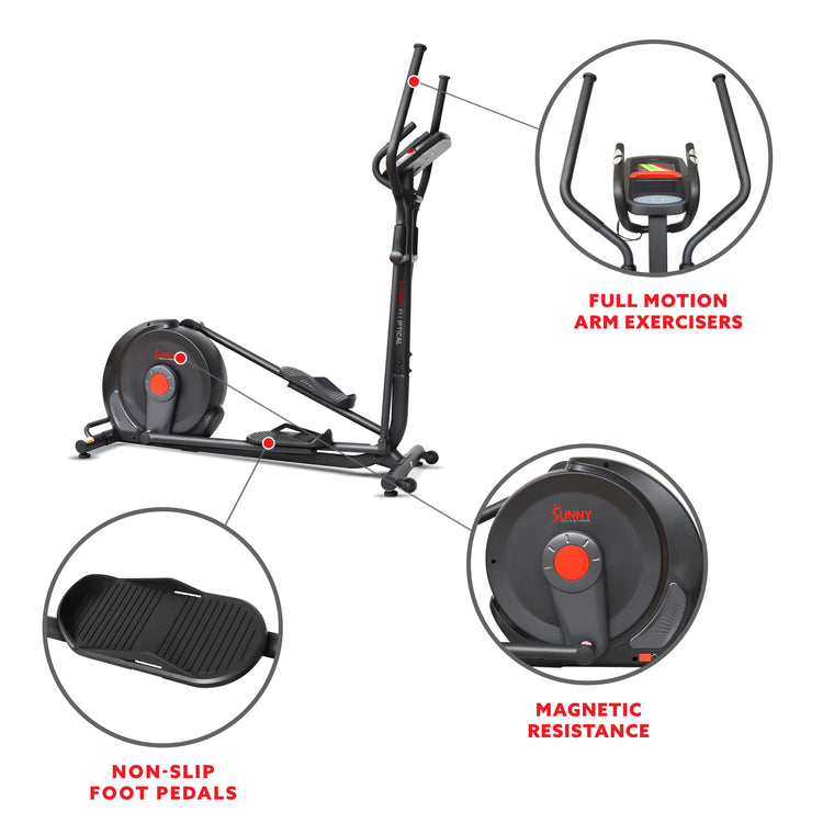 Máquina elíptica avanzada Power Stride de Sunny Health &amp; Fitness - SF-E321006