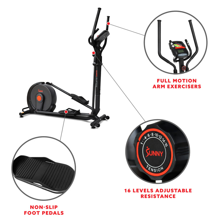 Máquina elíptica inteligente Sunny Health &amp; Fitness Power Stride – SF-E321005