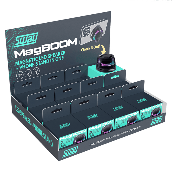 Sway Magboom Led Magnetic Bluetooth Speaker (12 Pack) Black