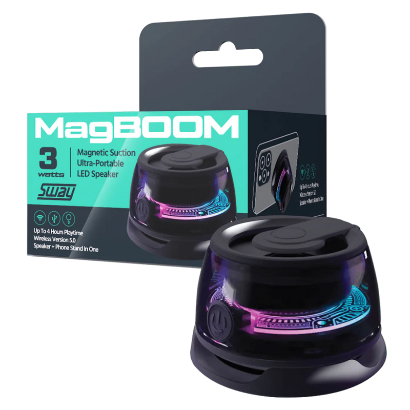 Sway Magboom Led Magnetic Bluetooth Speaker (12 Pack) Black