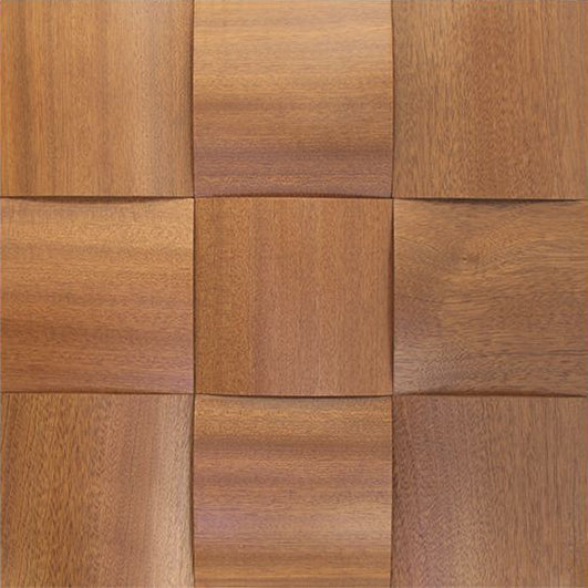 Sapele Big Straw Mesh-mounted Wood Mosaic Wall Tile - Livfloors Collection