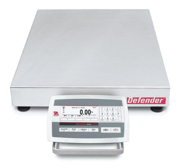 Ohaus D52XW125WTX5 Defender 5000 Low Profile Washdown Bench Scale