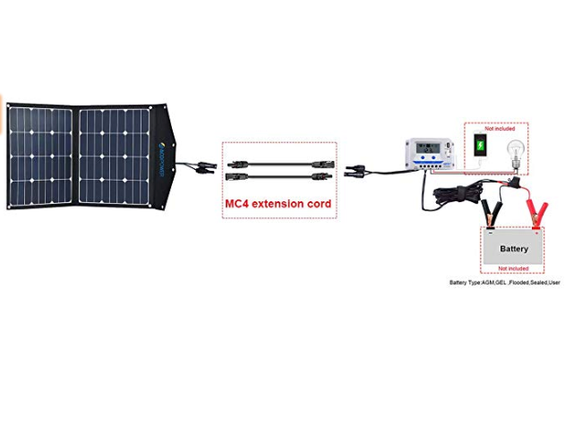 ACOPOWER 20FT/14AWG Solar Extension Cable With MC-4 Female And Male Connectors