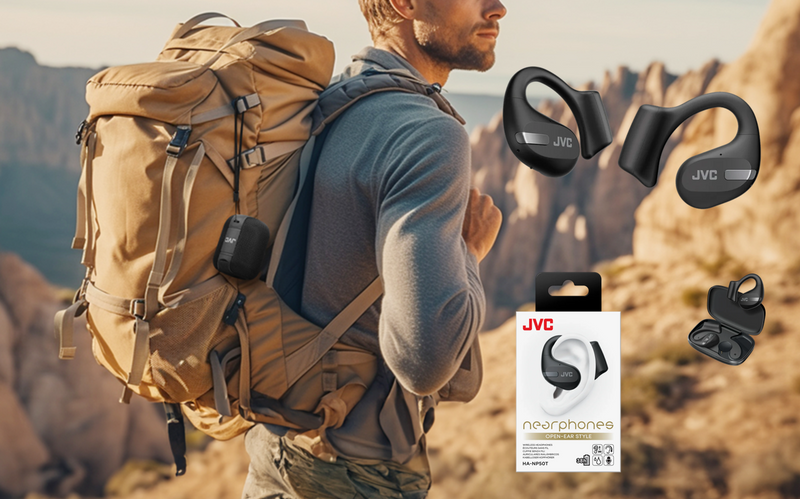 Special Bundle JVC Open Ear "Nearphones" Black + FREE Wireless Speaker