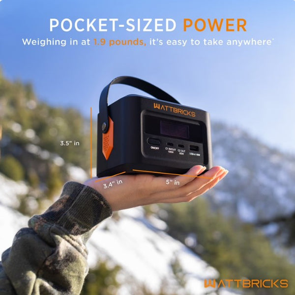 Special bundle: Wattbricks H100 Portable Power station (100W) + 30W Solar  Panel | Wellbots | Free Shipping