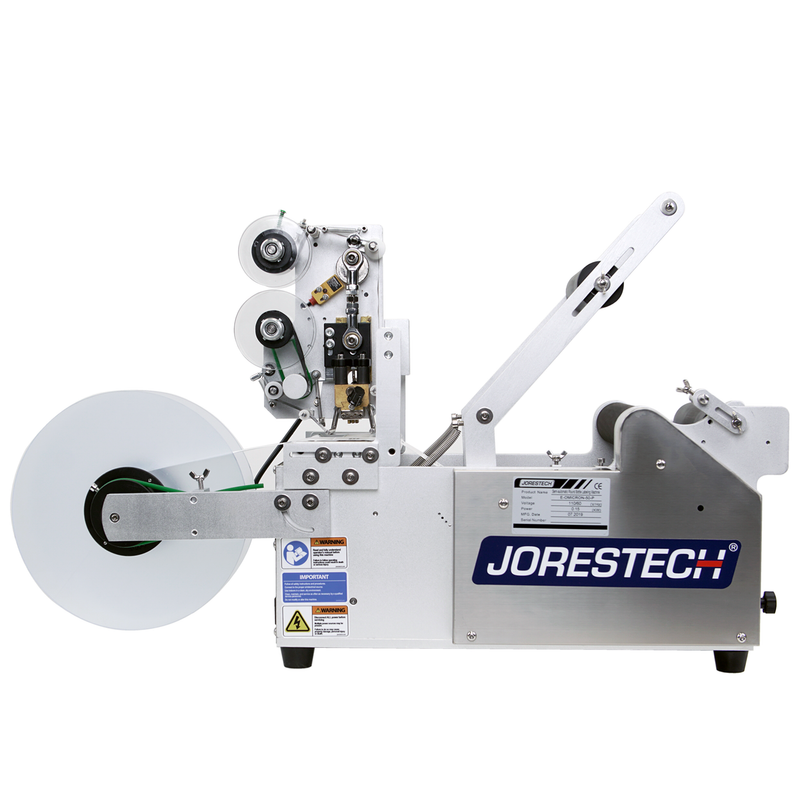 Semi-Automatic Label Applicator for Round Containers with Integrated Printer