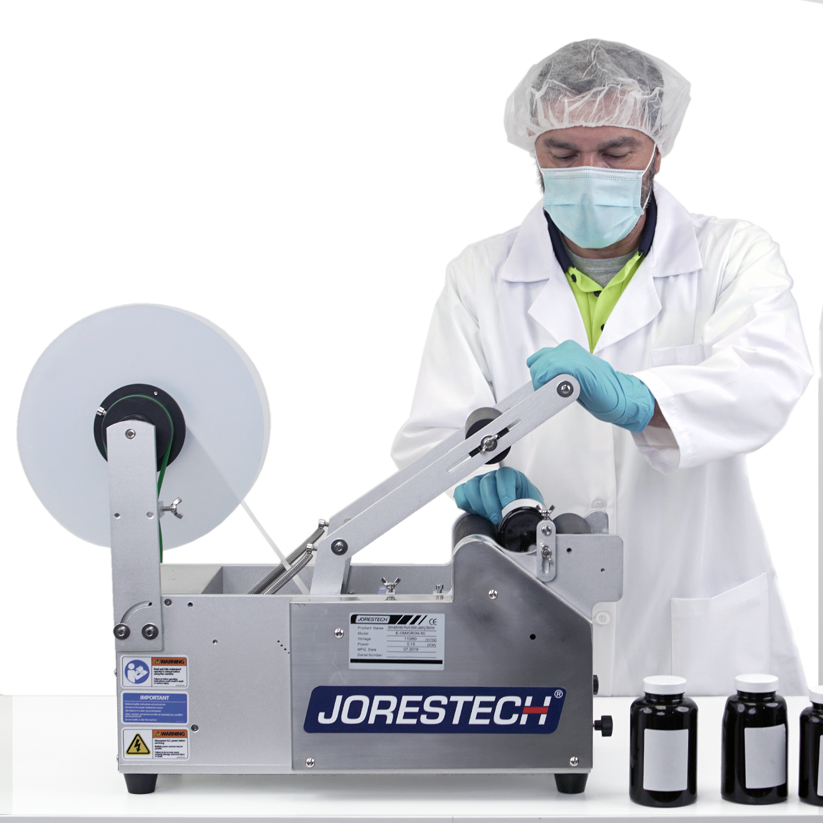 Semi-Automatic Label Applicator for Round Containers