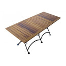 Seven Piece Dining Set with 32 x 72" African Teak Slat Top Table and Four Side Chairs and 2 Armchairs