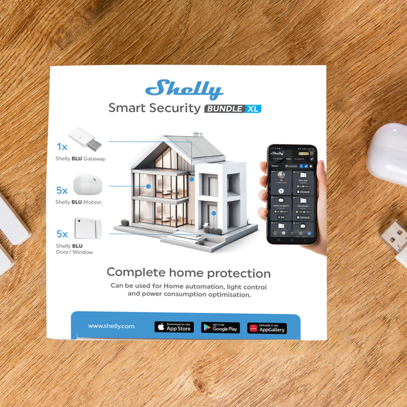 Shelly Smart Security Bundle XL - Bluetooth based - works standalone
