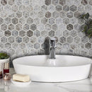 Silver Emperador Marble Hexagon 2" Polished Mosaic Floor and Wall Tile - Livfloors Collection