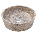 Silver Latte Travertine Natural Stone Above Vanity Bathroom Sink Polished (D)16" (H)5"