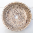 Silver Latte Travertine Natural Stone Above Vanity Bathroom Sink Polished (D)16" (H)5"