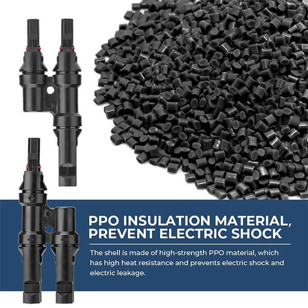 BougeRV Solar Branch Connectors Y Connector in Pair MMF+FFM Parallel Connection (2 Pairs)