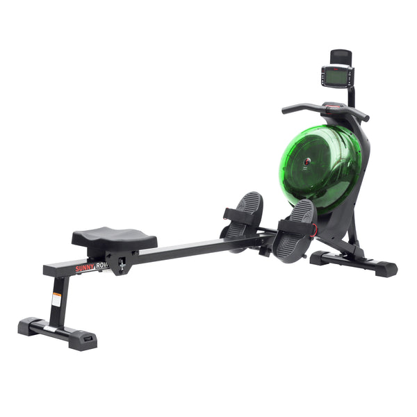 Máquina de remo con agua magnética inteligente Hydro + Dual Resistance de Sunny Health &amp; Fitness en color verde - SF-RW522017GRN