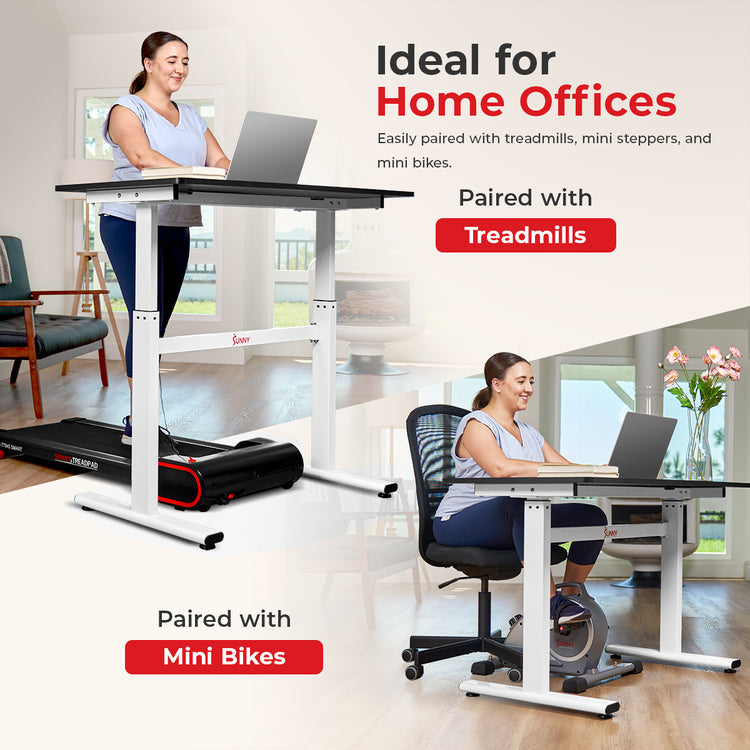 Escritorio de pie ajustable con accionamiento neumático multiusos Sunny Health &amp; Fitness – SF-A023001