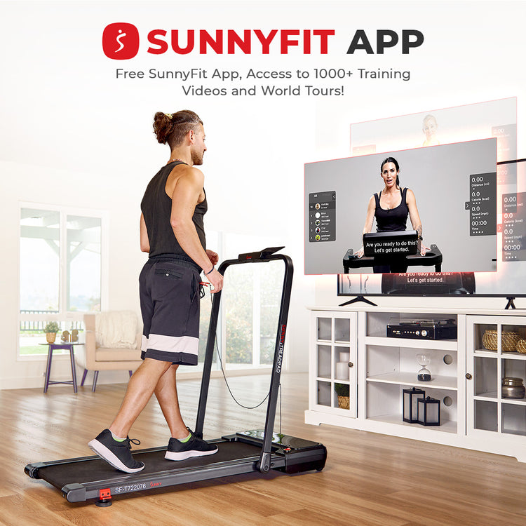 Sunny Health & Fitness Pacer Smart Compact Auto Incline Treadpad Treadmill - SF-T722076