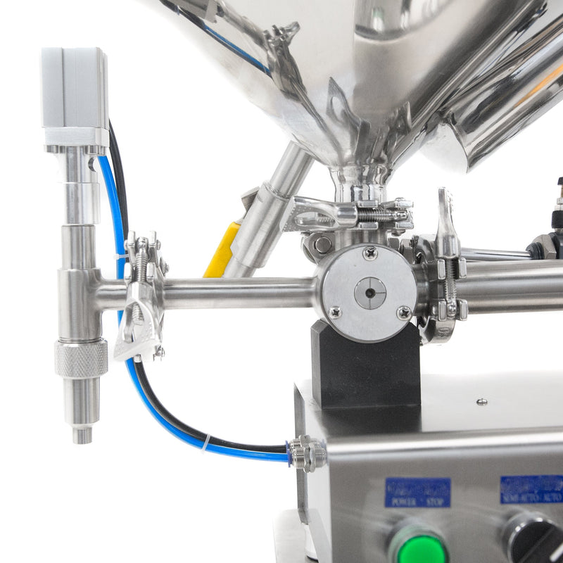 Tabletop Paste Piston Filler with Heated Hopper - 316 SS – 1000ml