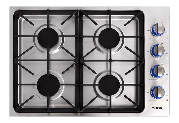 Thor Kitchen Professional Drop-In Gas Cooktop with Four Burners in Stainless Steel