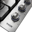 Cocina de gas empotrable profesional Thor Kitchen con cuatro quemadores en acero inoxidable