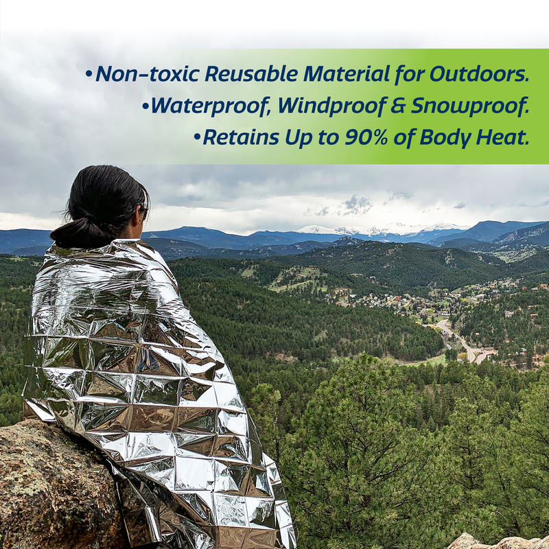 Thermal Foil Weatherproof Emergency Blanket - Pack of 5
