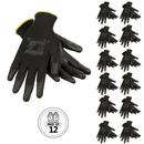 Thin Safety Work Gloves with Polyurethane Dipped Palms – Pack of 12