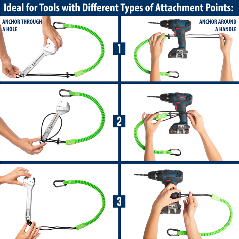 Tool Tether Lanyard with Carabiner and Choke Cable Loop