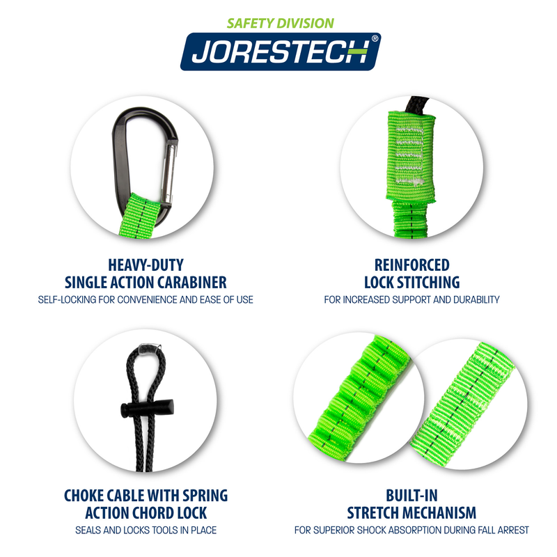 Tool Tether Lanyard with Carabiner and Choke Cable Loop