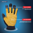 Touchscreen Safety Work Gloves with Leather Palms