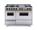 Chicago Brick Oven - 48” True Dual-Fuel Self-Cleaning Convection Range - Open Burners