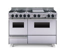 Chicago Brick Oven - 48” True Dual-Fuel Self-Cleaning Convection Range - Open Burners