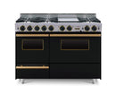 Chicago Brick Oven - 48” LP Gas True Dual-Fuel Self-Cleaning Convection Range - Open Burners