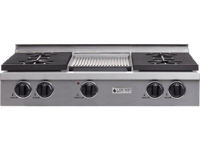Chicago Brick Oven - 36" Natural Gas Rangetop with Sealed Burners (4-6 Burner Options) - Pro-Style Cooking