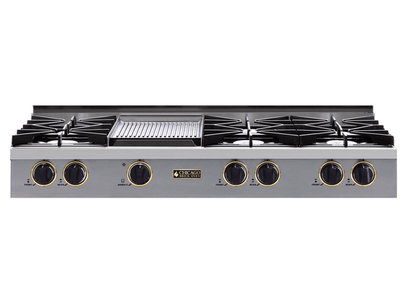 Chicago Brick Oven - 48" Natural Gas Rangetop with Open Burners - Commercial-Grade, Professional Cooking Power
