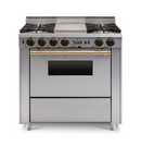 Chicago Brick Oven - 36” LP Gas Dual-Fuel Self-Cleaning Convection Range - Open Burners