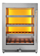 Thor Kitchen TWC24UL-LH - Enfriador de vinos de una zona de 24 pulgadas, capacidad para 45 botellas de vino, giro a la izquierda